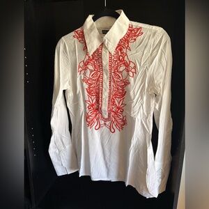 Dolce Cabo White Shirt with Red Detailing